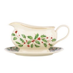 A photo of Holiday Gravy Boat and Stand