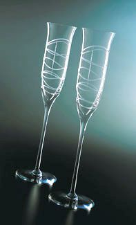Nambe Champagne Flutes, Crystal
