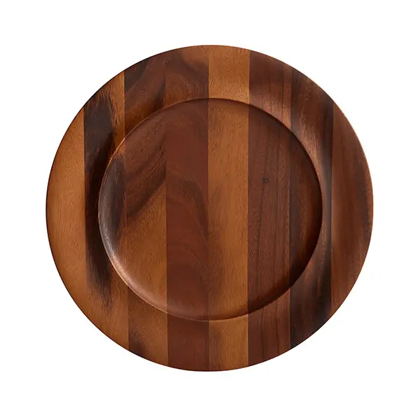 dark colored wood charger plate