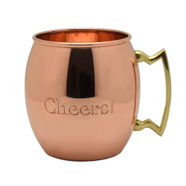 Cheers Solid Copper Moscow Mule Mug, 16oz