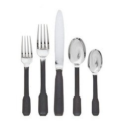 A photo of Art Deco Black 5pc Place Setting