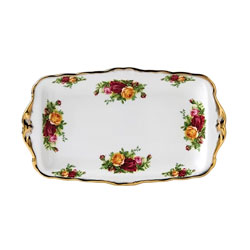 Old Country Roses Sandwich Tray, 11.75in.