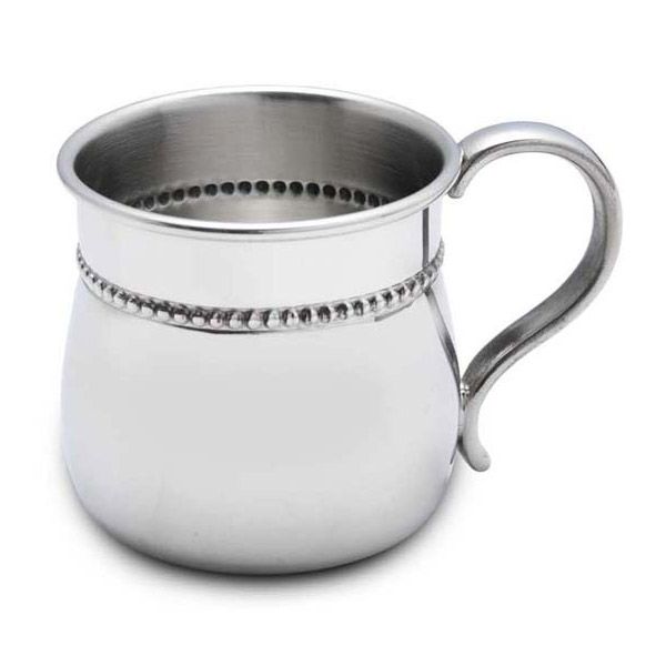 Reed and Barton Bulged Baby Beads Pewter Baby Cup