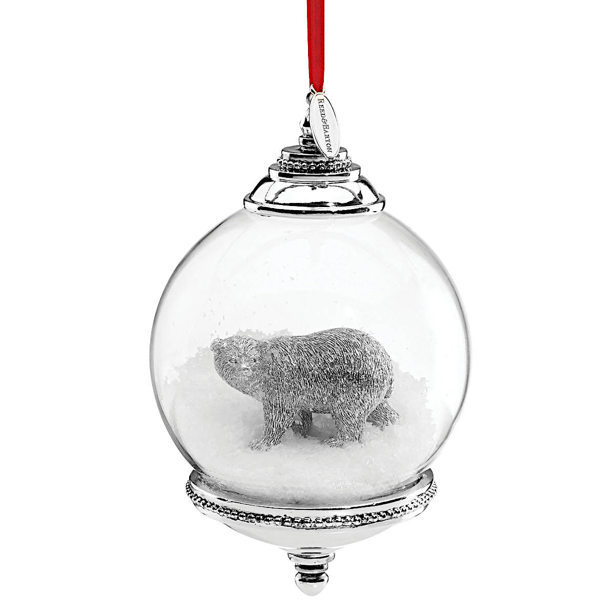 North Pole Bound Polar Bear Snowglobe Ornament