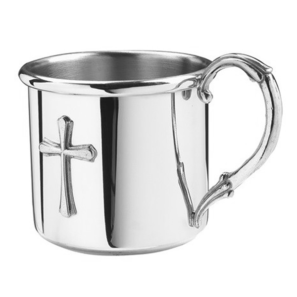 Simple Modern Elegant Cross Baby Baptism Mug