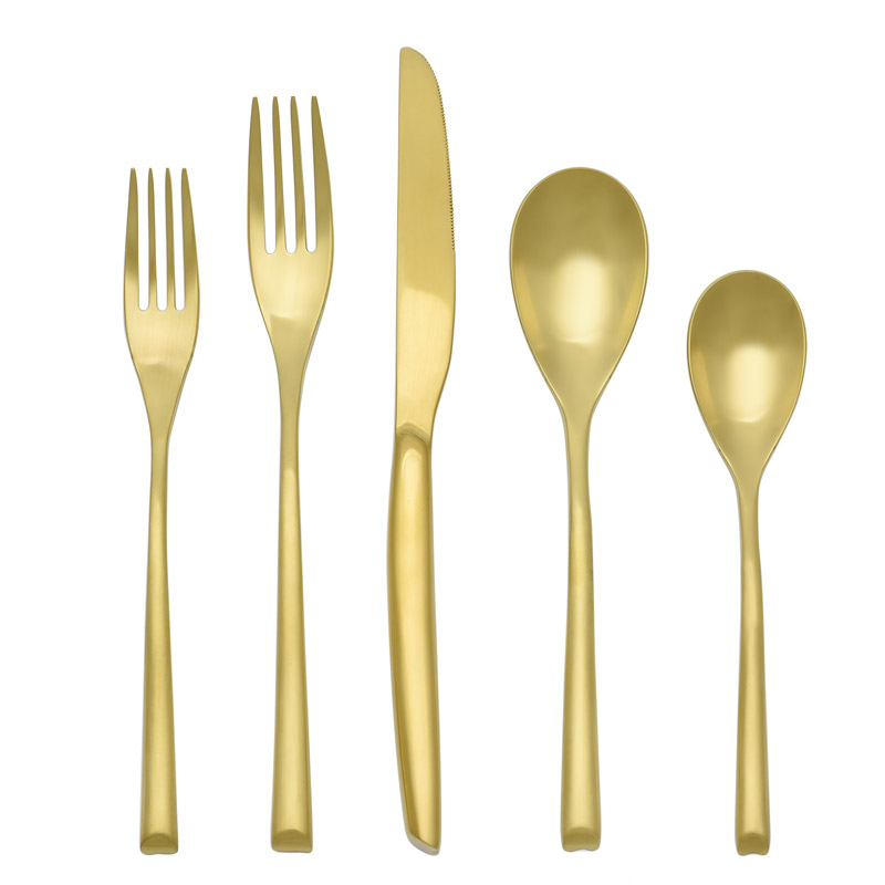 H-Art Gold Satin 5pc Place Setting
