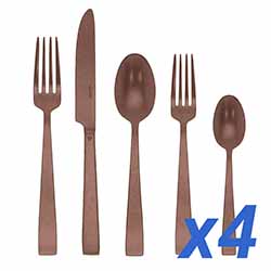 Flat Copper Vintage 20pc Service for 4