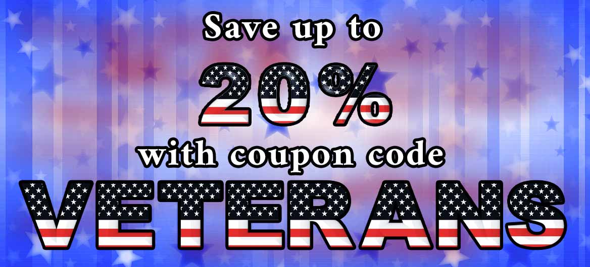 Save up to 20% with coupon code VETERANS