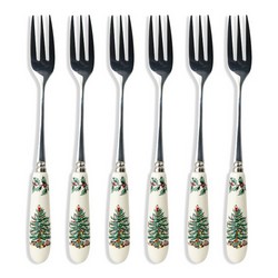 A photo of Pastry Forks, Set of 6, Porcelain/Stainless