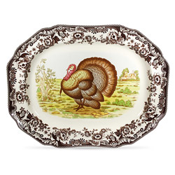A photo of Woodland Turkey Octagonal Platter, 19 