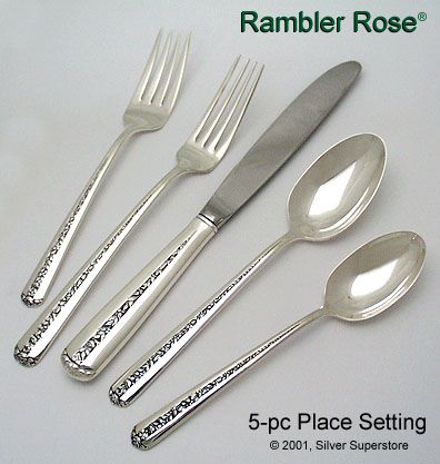 Sterling Silver Flatware Towle Rambler Rose Sugar Spoon
