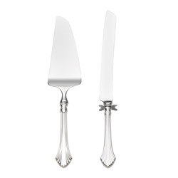 Rose Point by Wallace Sterling Silver Cake Server HH w/Stainless Custom Made 10" 