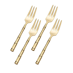 A photo of Bamboo Gold Cocktail Fork Set of 4