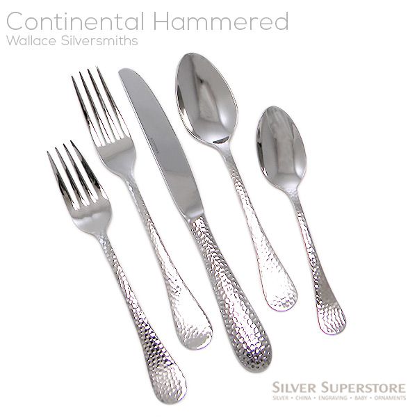 Continental Hammered By Wallace Silversmiths Flatware For Less Wallace Silversmiths Continental Bead Stainless Steel Flatware 5pc Set