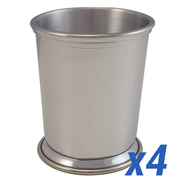 Pewter Mint Julep Plain 12oz. Bright, Set of 4