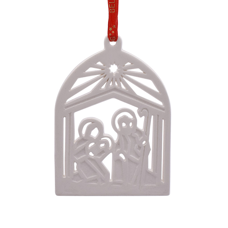 2017 Nativity Flat Ornament Christmas Ornament | Belleek Christmas Tree Decoration | Nativity Scene