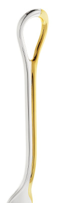 Gold and silverplate fork handle