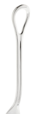 Fork handle in shiny stainless steel with loop on end