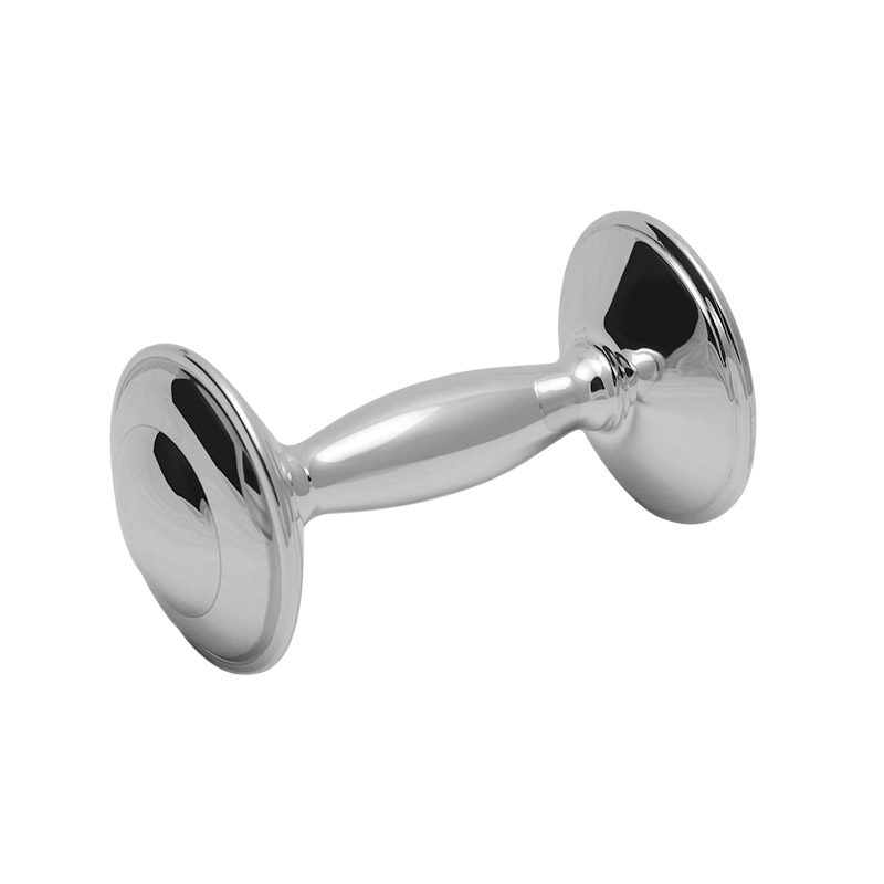 Cunill Sterling Silver Classic Plain Barbell Baby Rattle