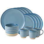 Ellen DeGeneres Polar Blue Brushed Gaze Dinnerware 