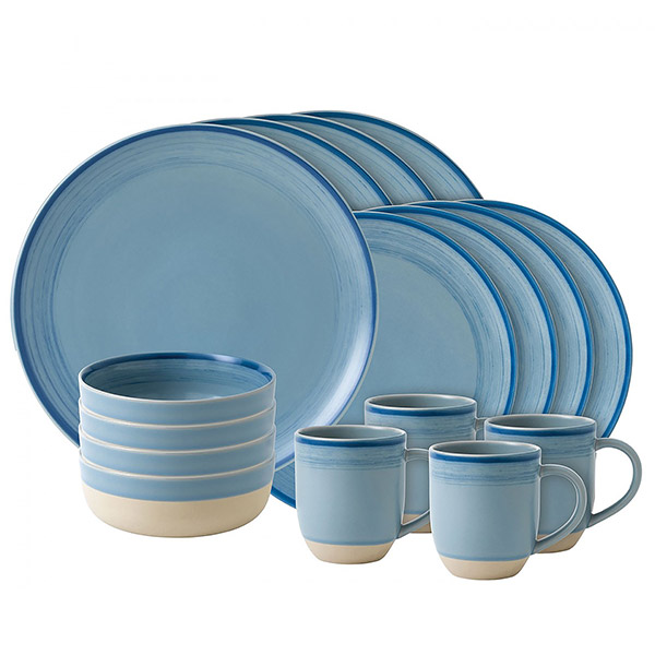 Ellen DeGeneres Polar Blue Brushed Glaze Dinnerware | Silver Superstore