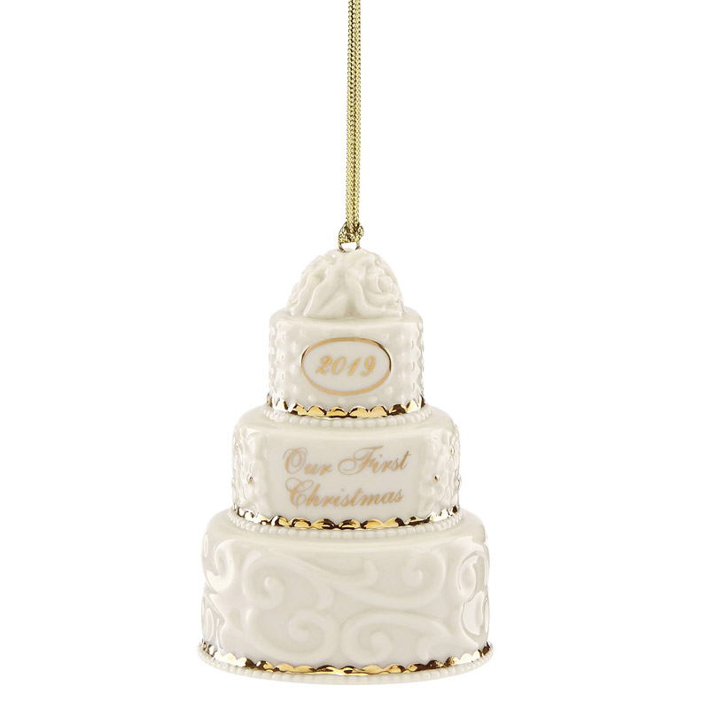 Our First Christmas Ornament  2019 Wedding  Cake  Lenox 