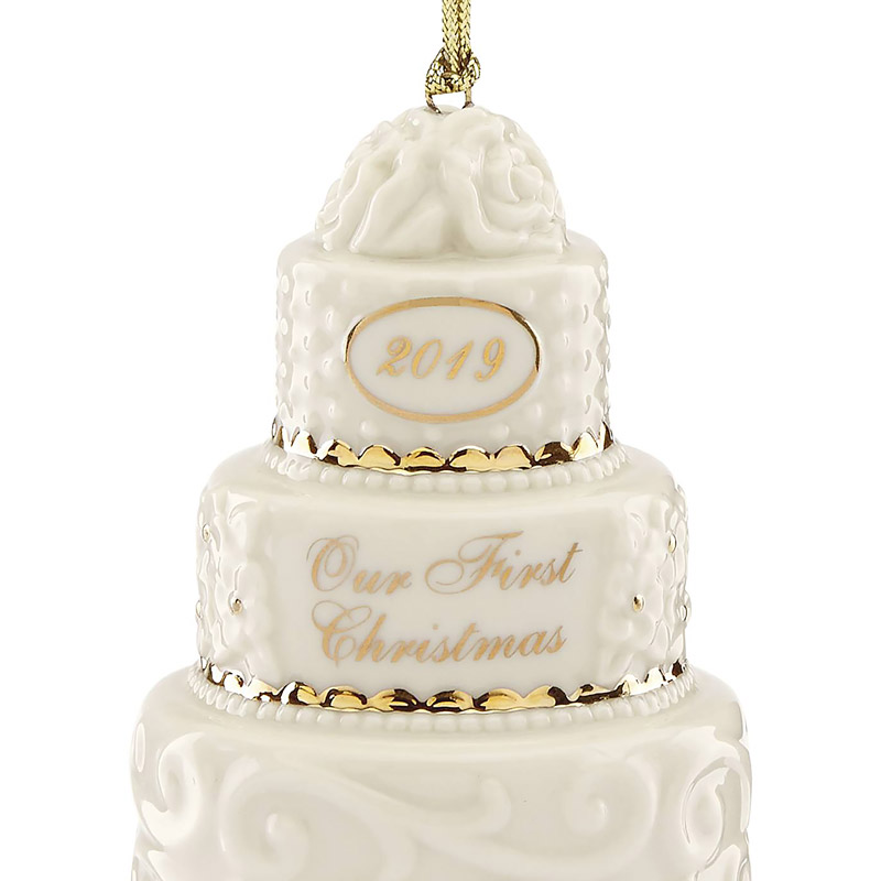 Our First Christmas Ornament  2019 Wedding  Cake  Lenox 