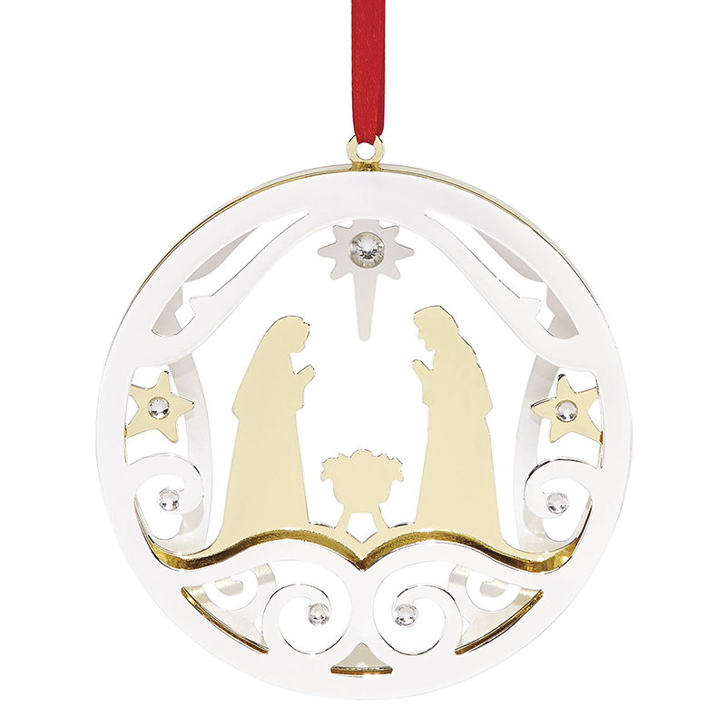 nativity stamped metal lenox christmas tree decoration silver ornament - Silver Plated Christmas Tree Decorations nativity stamped metal lenox christmas tree decoration silver ornament - Silver Plated Christmas Tree Decorations
