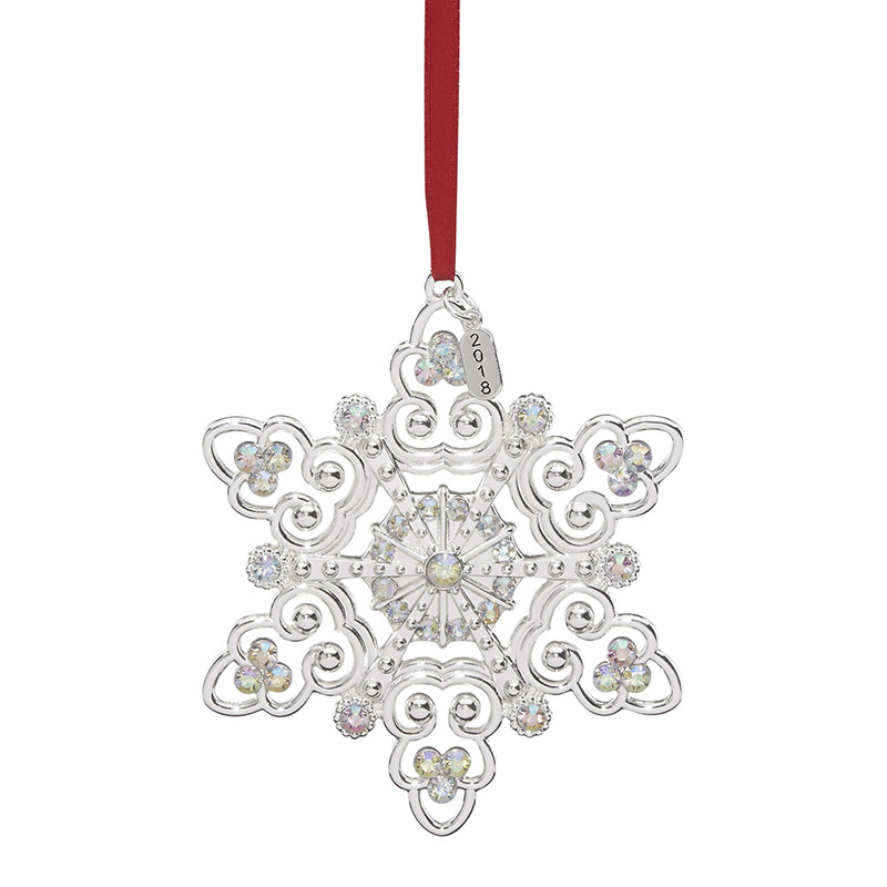 Annual Snow Majesty Ornament 2018 Lenox Christmas Snowflake Ornament 2018 Snow Majesty Snowflake Christmas Ornament | Lenox Christmas Tree Decoration | Silver Snowflake - Annual Snow Majesty Ornament 2018 Lenox Christmas Snowflake Ornament