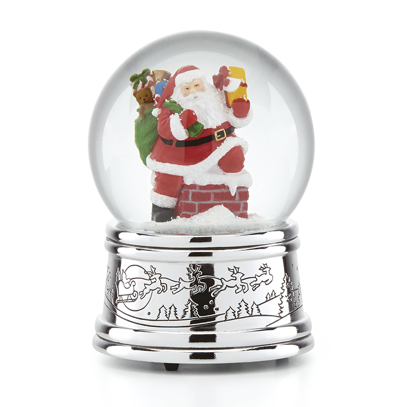 Reed and Barton Rooftop Santa Snow Globe Christmas Decoration | Reed and Barton Christmas Snow Globe