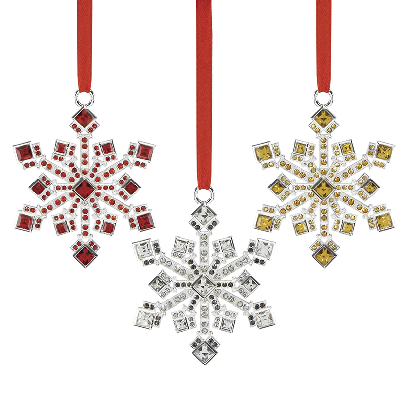 Jeweled Snowflake Ornaments, Set Of 3 Reed And Barton Christmas Reed and Barton Jeweled Snowflake Ornaments, Set of 3 Christmas Ornament Tree Decoration | Reed - Jeweled Snowflake Ornaments, Set Of 3 Reed And Barton Christmas