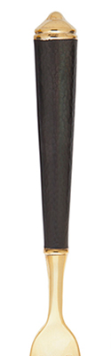 Ricci Leopardo Black and Gold Stainless Flatware Handle
