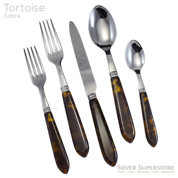 Sabre Tortoise Stainless Steel Flatware, Silverware