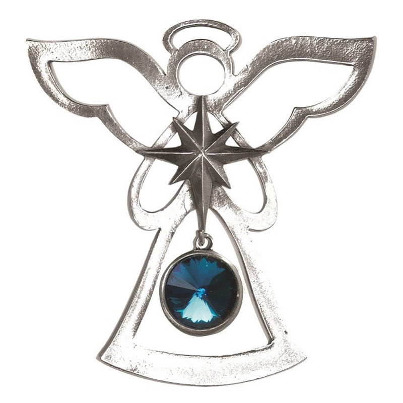 salisbury december birthstone angel ornament tanzanite silver