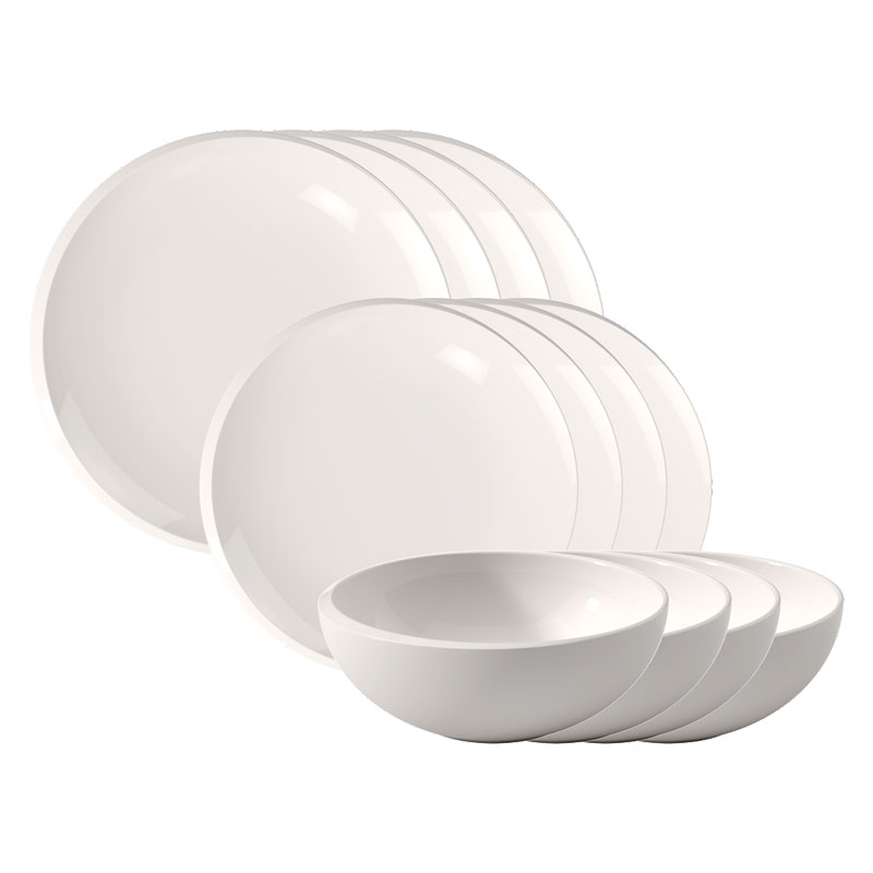 off white modern bowl with scalloped edge