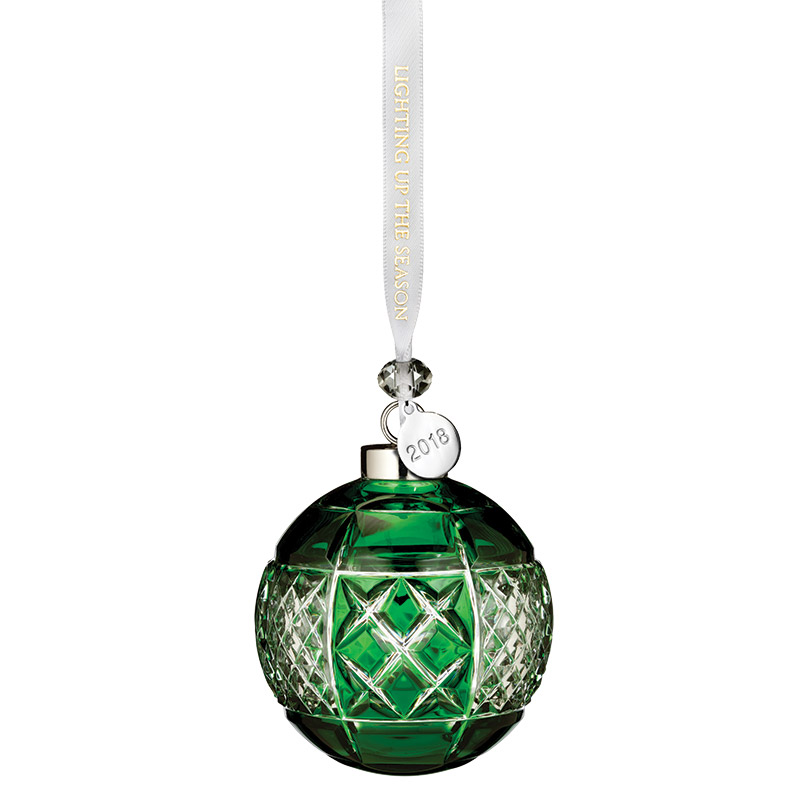 waterford crystal emerald christmas ball ornament silver waterford christmas ball